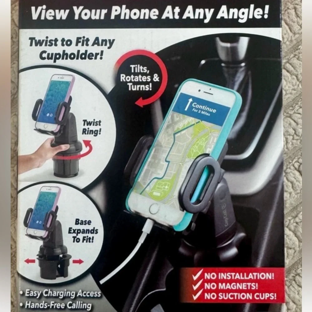 NWOT 📱 BULBHEAD CAR/TRUCK BLACK UNIVERSAL CUP HOLDER CELL PHONE MOUNT